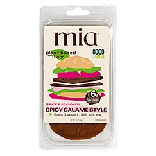 Mia Spicy & Seasoned Salame Style Plant-Based, Deli Slices, 2.5 Ounce