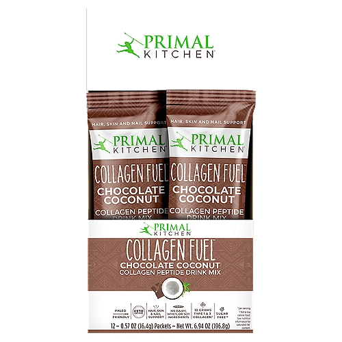 Primal Kitchen Collagen Fuel Chocolate Coconut Collagen Peptide Drink Mix, 0.57 oz, 12 count