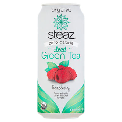 Steaz Organic Zero Calorie Raspberry Iced Green Tea, 16 fl oz