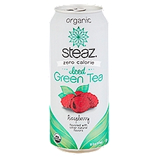 Steaz Organic Zero Calorie Raspberry, Iced Green Tea, 16 Fluid ounce
