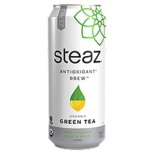 Steaz Antioxidant Brew Zero Calorie Half & Half Flavored Organic Green Tea, 16 fl oz