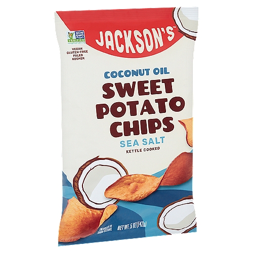 Jackson's Coconut Oil Sea Salt Kettle Cooked Sweet Potato Chips, 5 oz