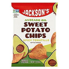 Jackson's Avocado Oil Spicy Tomatillo Kettle Cooked, Sweet Potato Chips, 1.5 Ounce