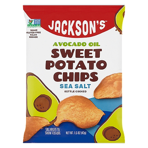 Jackson's Avocado Oil Sea Salt Kettle Cooked Sweet Potato Chips, 1.5 oz