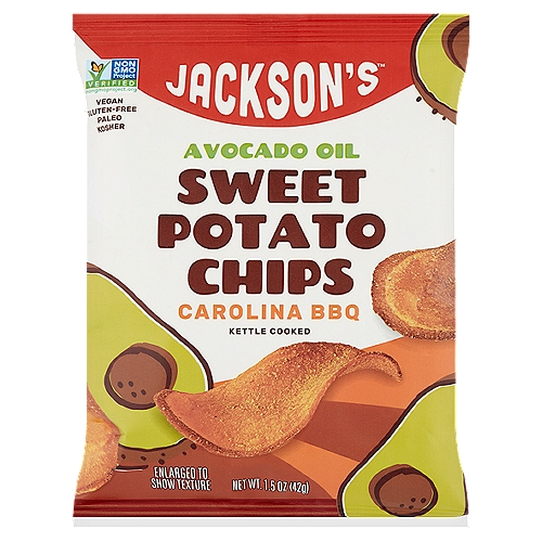 Jackson's Avocado Oil Carolina BBQ Kettle Cooked Sweet Potato Chips, 1.5 oz