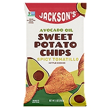 Jackson's Avocado Oil Spicy Tomatillo Kettle Cooked, Sweet Potato Chips, 5 Ounce