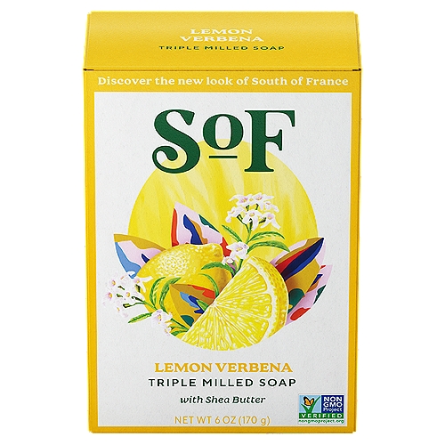 SoF Lemon Verbena Triple Milled Soap with Shea Butter, 6 oz
