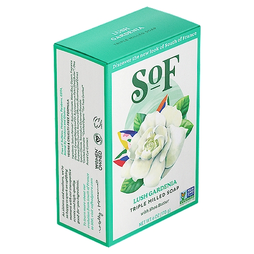 SoF Lush Gardenia Triple Milled Soap, 6 oz