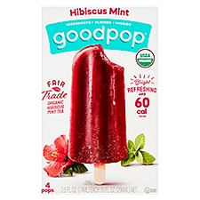GoodPop Hibiscus Mint Pops, 2.5 fl oz, 4 count