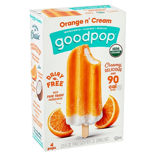 GoodPop Dairy Free Orange n' Cream Pops, 2.5 fl oz, 4 count