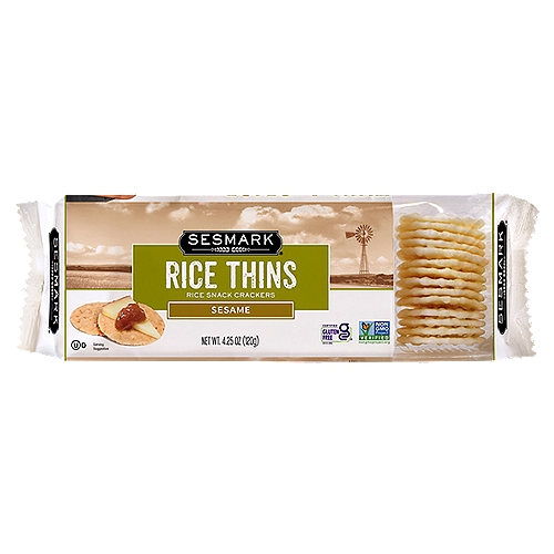 Sesmark Rice Thins are wholesome snack crackers baked to crunchy perfection!
Simple ingredients and a satisfying crunch make our Sesame crackers ideal for topping, dipping or snacking straight out of the package.
Whether you're a health conscious snacker or living a gluten-free lifestyle, our delicious crackers are a treat everyone will love.