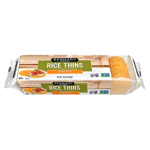 Sesmark Rice Thins Cheddar Rice Snack Crackers, 3.5 oz