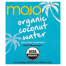 Mojo Organic Coconut Water, 33.8 fl oz, 6 count