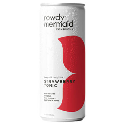 Rowdy Mermaid Strawberry Tonic Kombucha, 12 fl oz