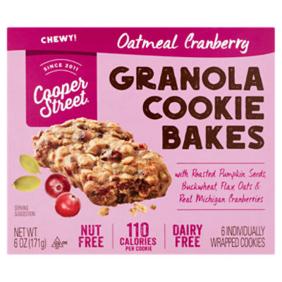 Cooper Street Oatmeal Cranberry Granola Cookie Bakes, 6 count, 6 oz