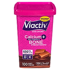 Viactiv Calcium + Bone Milk Chocolate Soft Chews Dietary Supplement, 100 count