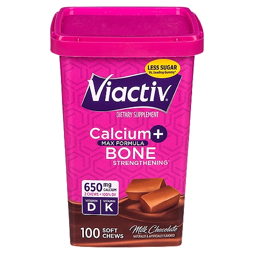 Viactiv Calcium + Bone Milk Chocolate Soft Chews Dietary Supplement, 100 count