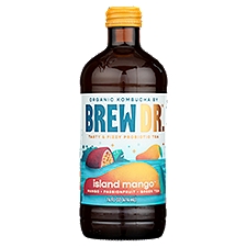 Brew Dr. Kombucha Organic Island Mango, Kombucha, 14 Fluid ounce