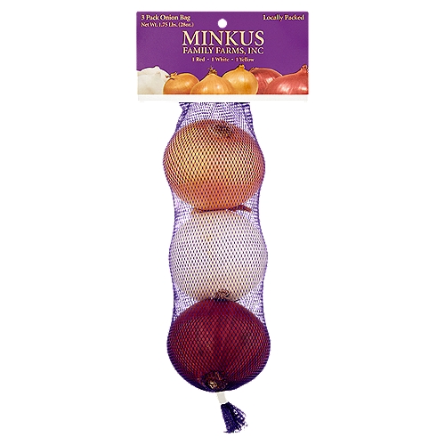 Minkus Family Farms, Inc Red, White and Yellow Onion Variety Pack, 3 count, 1.75 lbs