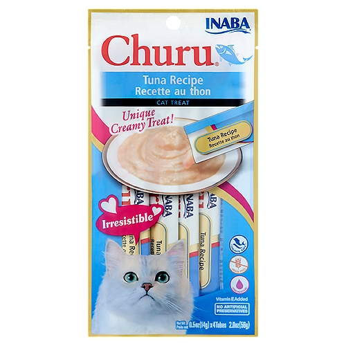 Inaba Churu Tuna Recipe Cat Treat, 0.5 oz, 4 count