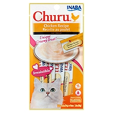 INABA Churu Chicken Recipe Cat Treat, 0.5 oz, 4 count, 2 Ounce