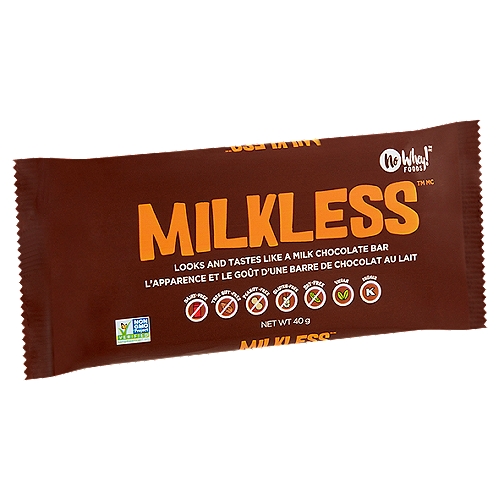 No Whey! Foods Milkless Chocolate Bar, 40g
Remember the Days When Chocolate Bars Had Peanut Butter, Milk, and Other Things You Couldn't or Wouldn't Have? Now You Can Enjoy Fabulous Vegan Milk-Like Bars without Common Allergens and Animal Cruelty. Try To Tell the Difference. It's So Good!