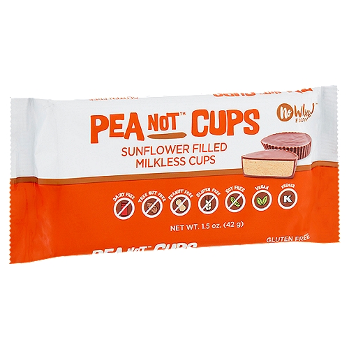 No Whey! Foods PeaNOT Cups Sunflower Filled Milkless Cups, 2 count, 1.5 oz
Remember the Days when Peanut Butter Cups Had Peanut Butter, Milk, and Other Things You Couldn't or Wouldn't Have? Now You Can Enjoy Fabulous and Safe Milk-Like Cups without Allergens and Animal Cruelty. Try to Tell the Difference. It's So Good!