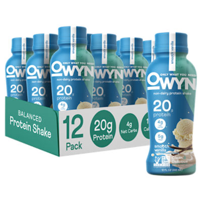 Owyn Protein Shake, Non Dairy, Smooth Vanilla 12 Fl Oz, Protein Powder