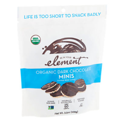 Element Organic Dark Chocolate Minis Dipped Rice Cakes, 3.5 oz