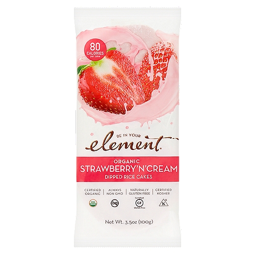Be In Your Element Organic Strawberry'N'Cream Dipped Rice Cakes, 3.5 oz