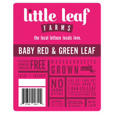 Little Leaf Farms Baby Red & Green Leaf, 4 oz