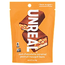 Unreal Dark Chocolate Caramel Peanut Nougat Bar, 3.4 oz