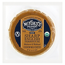 Miyoko's Creamery Cheese, Aged Sharp English Farmhouse Cashew Milk, 6.5 Ounce