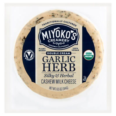 Miyoko's Creamery Double Cream Garlic Herb Cashew Milk, Cheese