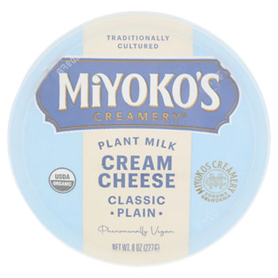 Miyoko's Creamery Classic Plain Plant Milk Cream Cheese, 8 oz