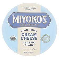 Miyoko's Creamery Classic Plain Plant Milk Cream Cheese, 8 oz
