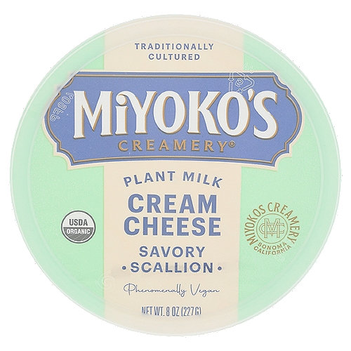 Miyoko's Creamery Savory Scallion Plant Milk Cream Cheese, 8 oz