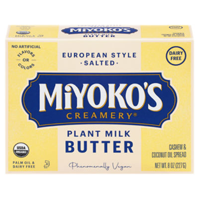 Miyoko's Creamery European Style Salted Plant Milk Butter, 8 oz Fairway