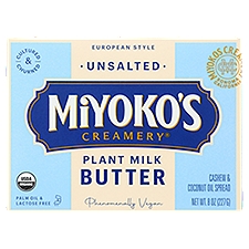 Miyoko's Creamery European Style Unsalted Plant Milk Butter, 8 oz