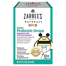 Zarbee's Naturals Baby Daily Probiotic Drops 0+ Months, Dietary Supplement, 0.27 Fluid ounce