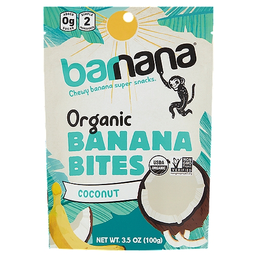 Barnana Coconut Organic Banana Bites, 3.5 oz
Go coconuts for bananas.
Seems crazy, but it's actually nuts, coconuts mixed with chewy bananas. That's it. A simple combination that you'll be crazy bananas about.

Go Bananas. Go Coconut. Go Grab Another Bag.