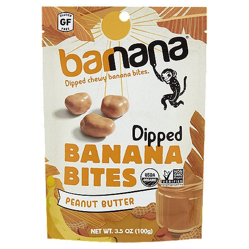 Barnana Peanut Butter Dipped Banana Bites, 3.5 oz
Holy peanut butter, this is bananas.
The best way to eat bananas just got bite sized. Peanut butter covered chewy banana balls. That's one delicious mouthful. And quite possibly the best thing since peanut butter itself. We think so.