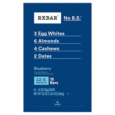 Rxbar Blueberry Protein Bar, 1.83 oz, 12 count