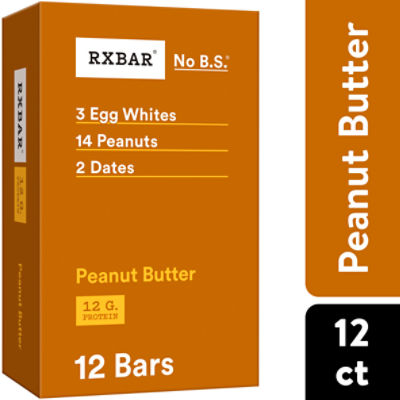 RXBAR Peanut Butter Protein Bars, 12g Protein, 12Ct Box