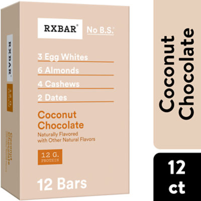 RXBAR Coconut Chocolate Protein Bars, Protein Snack, 12Ct Box