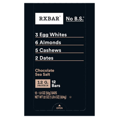 Rxbar Chocolate Sea Salt Protein Bar, 22 oz