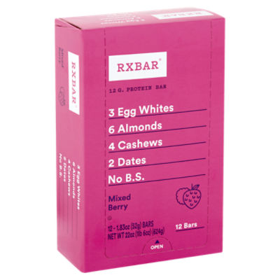 Rxbar Mixed Berry Protein Bar, 1.83 oz, 12 count