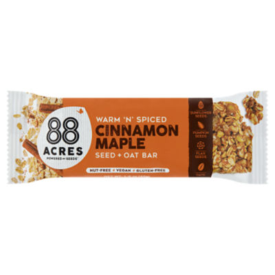 88 Acres Warm 'N' Spiced Cinnamon Maple Seed + Oat Bar, 1.6 oz