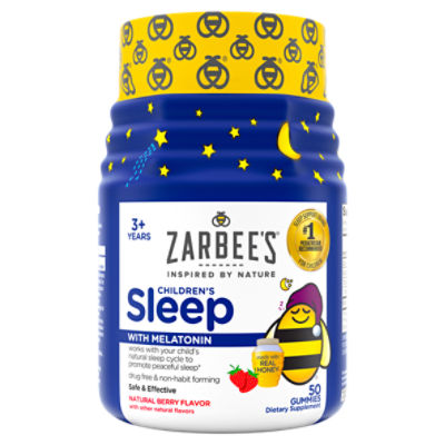Zarbee's Children's Sleep Gummies with Melatonin, Natural Berry Flavor, 3+ Years, 50 ct