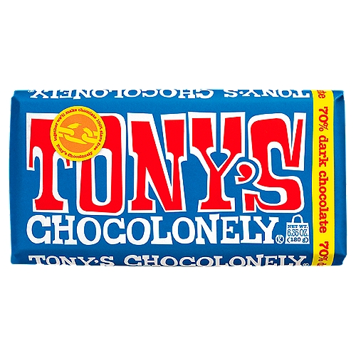 Tony's Chocolonely 70% Dark Chocolate Bar, 6.35 oz